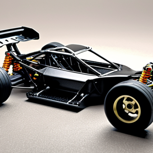 Home 6 **Image Prompt 1:** Detailed RC car chassis analysis. Focus on material types (plastic, composite), stress points around suspension, motor, and transmission. Show reinforced parts (metal, carbon fiber) on a drift car.