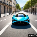 RC카와 로봇 기술의 접목 - A sleek modern RC car equipped with visible gyroscopes, accelerometers, and distance sensors, naviga...