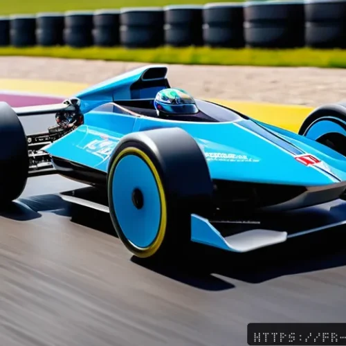 RC카 관련 영화 및 콘텐츠 - A high-tech brushless RC car racing on a smooth closed circuit in bright daylight, showcasing sleek ...